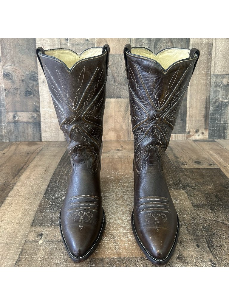 Acme Vintage Brown Leather Western Cowboy Boots Mens 10.5 D
